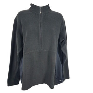 Columbia Titanium Womens Black 1/2 Zip Fleece Pullover Thumb Holes Athletic XL